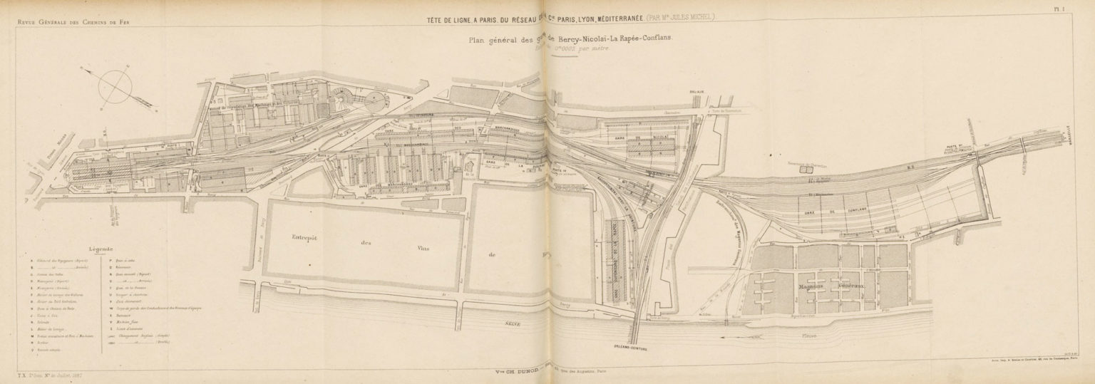 Gare Rapée-Bercy Petite Ceinture plan RGCF 1887