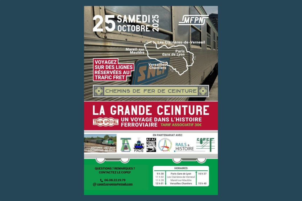 Affiche train Grande Ceinture MFPN 25 oct 2025